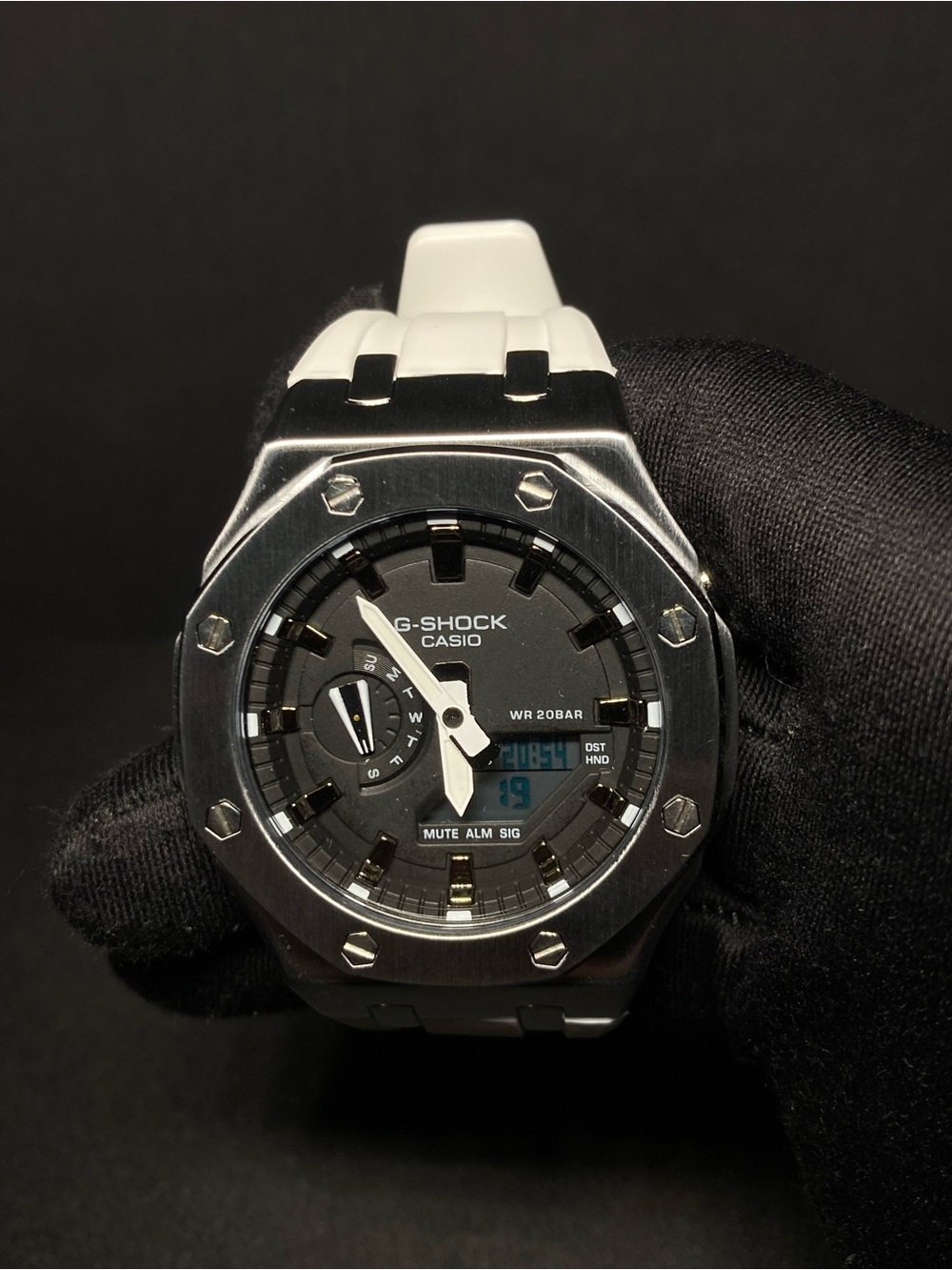 Custom G Shock White and Black GMA 2100 Model